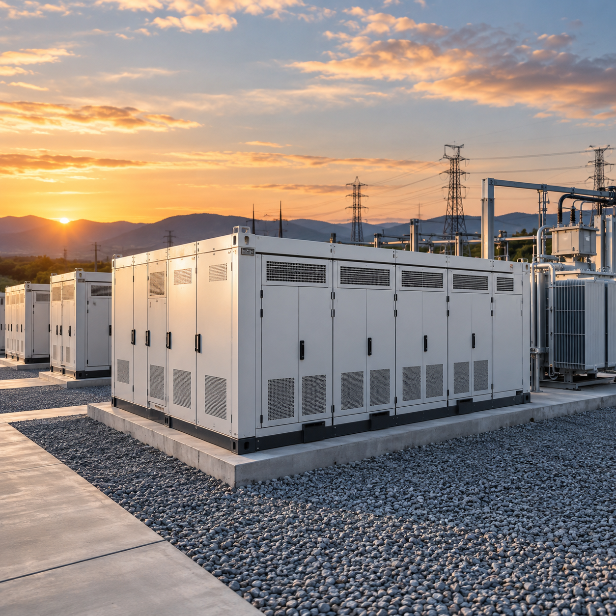 Outdoor lithium-ion battery energy storage system (BESS) containers